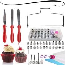 Kit Confeiteiro Profissional Completo Nivelador De Bolos Sacos E Bicos De Confeitar E Espátulas Confeitar 39 Peças - Uni Home