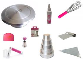 Kit Confeiteiro Rosa Básico (bailarina+formas+acessórios)