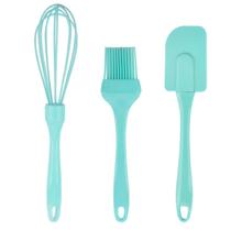 Kit Confeiteiro Silicone 3 Peças Profissional Fue Batedor Espátula Pincel Culinário Jogo Utensílios Cozinha Bolo Pão Duro Resistente ao Calor