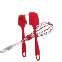 Kit confeiteiro utensílios de silicone com 3 peças multiuso