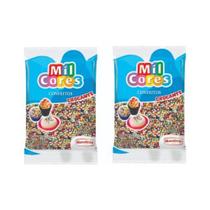 Kit confeito miçanga Mavalério 500g cortido com 2 unidades Kit confeito miçanga Mavalério 500g cortido com 2 unidades