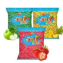 Kit Confeito Pérola Bolinha Vermelho/Verde/Amarelo 500g Cada