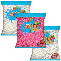 Kit Confeitos Pérolas Branca e Rosa Pacotes de 500 gramas CADA