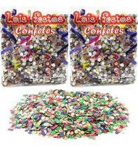 Kit Confete Carnaval Festa Colorido Baile Fantasia Brincadeiras Folia Papel Pacote de 120 gramas 2 Unidades