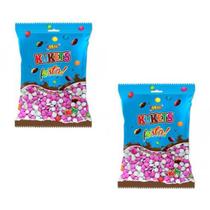 Kit Confete Kukets Mini Branco Rosa M&M Pastilha Chocolate
