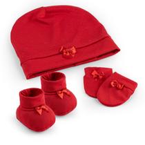 kit Conforto Menina Malha 100% Algodão - Cor:Vermelha - 1440VER