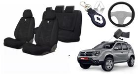 Kit Conforto Premium Duster 2010-2017 + Volante + Chaveiro Tecido