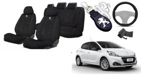 Kit Conforto Premium Peugeot 208 13-20 +(Capa Volante) + Chaveiro
