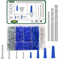 Kit cônico de âncoras e parafusos de parede de concreto Tanbupu 190 unidades Kit cônico de âncoras e parafusos de parede de concreto Tanbupu 190 unidades