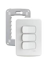 Kit Conj 4x2 Interruptor Simples Triplo TwoWay Branco Miluz