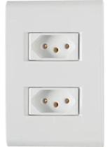 Kit Conj 4x2 Tomada 2P+T 20 A Dupla Tramontina Liz Branco Nf