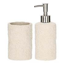 Kit Conj Dispenser Porta Sabonete Líquido E Copo Porta Escovas Decorativo Multiuso Para Banheiro