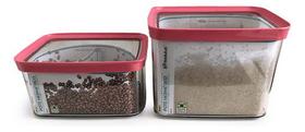 Kit Conjunto 02 Potes Herméticos Mantimentos Arroz Feijão