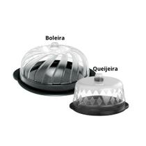 Kit Conjunto 1 Boleita e 1 Queijeira Tampa transparente servir e armazenar - UninJet