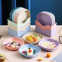 Kit Conjunto 10 Pratos Com Base Plásticos Duros Reutilizaveis