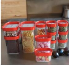 Kit Conjunto 12 Peças Anti Impacto Potes Herméticos Kit Conjunto 12 Peças Anti Impacto Potes Herméticos