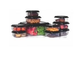 Kit Conjunto 12 Potes Plásticos Quadrados - 5,5 Lts/ 1.3 Lts/ 0,55 Lts