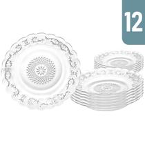 Kit Conjunto 12 Pratos Fundos Vidro Transparente Redondo Decorativo Egípcio Cozinha Restaurante Almoço Jantar Festa Evento Mesa Posta Decoração Kit Conjunto 12 Pratos Fundos Vidro Transparente Redondo Decorativo Egípcio Cozinha Restaurante Almoço Jantar Festa Evento Mesa Posta Decoração
