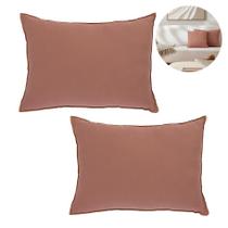 Kit Conjunto 2 Almofadas Decorativas Multiuso 43x60cm Rosa Terracota Suave
