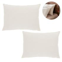 Kit Conjunto 2 Almofadas Decorativas Retangulares Minimalistas Off White