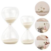 Kit Conjunto 2 Ampulhetas Decorativas Em Vidro Com Areia Na Cor Off White Kit Conjunto 2 Ampulhetas Decorativas Em Vidro Com Areia Na Cor Off White