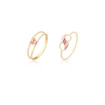 Kit Conjunto 2 Anéis Coração E Infinito Ouro 18k Puro Rosé Kit Conjunto 2 Anéis Coração E Infinito Ouro 18k Puro Rosé