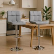 Kit Conjunto 2 Banquetas Ajustáveis Giratória Ajustável Com Apoio Para Os Pés Espuma D28 Kit Conjunto 2 Banquetas Ajustáveis Giratória Ajustável Com Apoio Para Os Pés Espuma D28