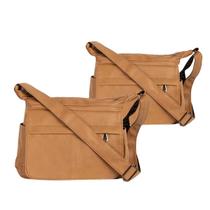 Kit Conjunto 2 Bolsa Média Transversal / Ombro Regulável Feminina Casual Antifurto Fecho Magnético Zíper