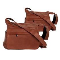 Kit Conjunto 2 Bolsa Média Transversal / Ombro Regulável Feminina Casual Antifurto Fecho Magnético Zíper