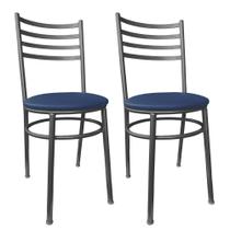 Kit Conjunto 2 Cadeiras Para Cozinha Mesa Jantar Bar Lanchonete Restaurante Preta Estofado Oceano