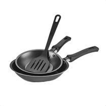 Kit Conjunto 2 Frigideiras Antiaderente com Espátula Revestimento Interno Alumínio Cozinha N16 e N20 MTA - 387