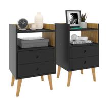 Kit Conjunto 2 Mesa De Cabeceira Mudo Retro Dream Quarto Cama Várias Cores