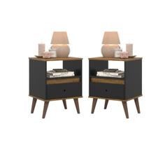 kit Conjunto 2 Mesas de cabeceira Retro Quarto Cama Ted Cores kit Conjunto 2 Mesas de cabeceira Retro Quarto Cama Ted Cores