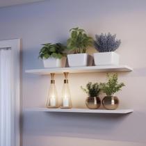 Kit Conjunto 2 Prateleiras Suspensas com Pino Invisível Branca Industrial 90x30cm Quarto Suporte Cozinha Kit Conjunto 2 Prateleiras Suspensas com Pino Invisível Branca Industrial 90x30cm Quarto Suporte Cozinha