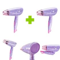 Kit Conjunto 2 Secador de Cabelo Philco Super Star Travel PSC20 - Lilás - Bivolt
