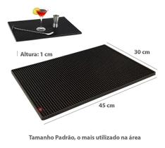 Kit Conjunto 2 Tapete Bar Mat Escorredor Copo Barman 30X45