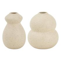 Kit Conjunto 2 Vasos Decorativos Multiuso Para Plantas E Flores Design Minimalista Em Cerâmica