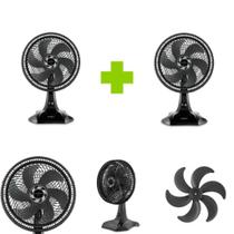 Kit Conjunto 2 Ventilador Britânia Bvt30 Turbo 60W Preto