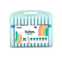 Kit Conjunto 24 Canetas Escolar Hidrografica Permanente Color Max