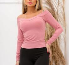 Kit conjunto 3 Blusas canelada feminina com bojo manga longa decote v ombro a ombro fashion