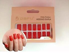 Kit conjunto 3 caixas de Unhas postiça realista adesivo dupla fixação tendência