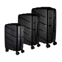 Kit Conjunto 3 malas avião padrão Anac cadeado Tsa P Pequena 10kg M Média 23kg G Grande 32kg Rodas 360 Silenciosas em Polipropileno Resistente Kit Conjunto 3 malas avião padrão Anac cadeado Tsa P Pequena 10kg M Média 23kg G Grande 32kg Rodas 360 Silenciosas em Polipropileno Resistente