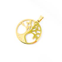 Kit conjunto 3 Pingente clássico em formato árvore da vida dourado para colares e pulseiras