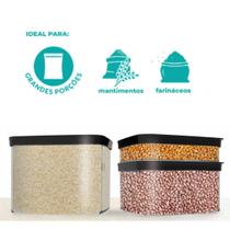Kit Conjunto 3 Potes Hermetico Mantimento Retangular Empilhavel ideal Arroz Feijao Frios Cereais ou Organizador de Geladeira Kit Conjunto 3 Potes Hermetico Mantimento Retangular Empilhavel ideal Arroz Feijao Frios Cereais ou Organizador de Geladeira