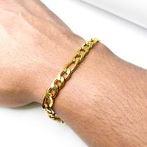 Kit conjunto 3 Pulseiras cordão bracelete elos dourada clássica luxuosa novidade