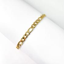Kit conjunto 3 Pulseiras cordão bracelete elos dourada moda clássica luxuosa