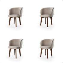 Kit Conjunto 4 Cadeiras Para Sala de Jantar, Estar e Escritório em Madeira Maciça