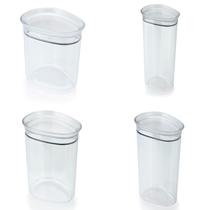 Kit Conjunto 4 Potes Mantimentos Cor Natural Martplast