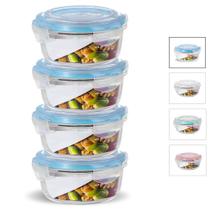Kit Conjunto 4 Potes Vidro Hermético Tampa Plástico Marmita Mantimentos 620ml Kit Conjunto 4 Potes Vidro Hermético Tampa Plástico Marmita Mantimentos 620ml