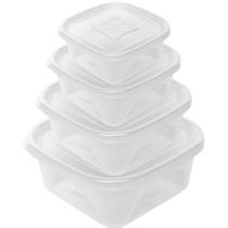 Kit Conjunto 4 Potes Viena Jaguar 230 390 690 1200ml para Alimentos Transparente Kit Conjunto 4 Potes Viena Jaguar 230 390 690 1200ml para Alimentos Transparente
